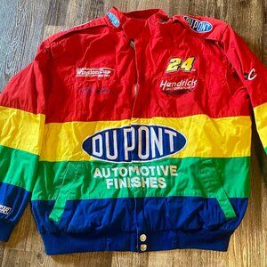 Jeff Gordon Dupont Rainbow Jacket Vintage NASCAR Winston Cup #24 Large